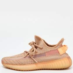 Yeezy x Adidas Orange Knit Fabric Boost 350 V2 Clay Sneakers Size 37 1/3