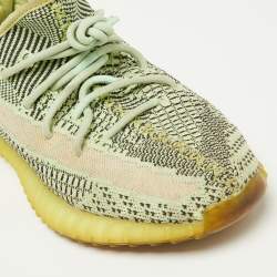 Yeezy x Adidas Neon Green Knit Fabric Boost 350 V2 Yeezreel (Non Reflective) Sneakers Size 43 1/2