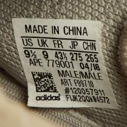 Pre Owned Yeezy x Adidas Light Grey Knit Fabric Boost 350 V2 Sesame Low-Top Sneakers Size 43 1/2