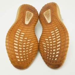 Pre Owned Yeezy x Adidas Light Grey Knit Fabric Boost 350 V2 Sesame Low-Top Sneakers Size 43 1/2