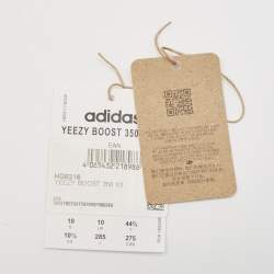 Pre Owned Yeezy x Adidas Off -White Knit Fabric Boost 350 V2 Bone Sneakers Size 45 1/3