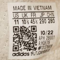 Pre Owned Yeezy x Adidas Off -White Knit Fabric Boost 350 V2 Bone Sneakers Size 45 1/3