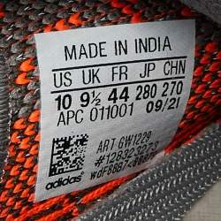 Pre Owned Yeezy x Adidas Grey/Orange Knit Fabric Boost 350 V2 Beluga Reflective Sneakers Size 44