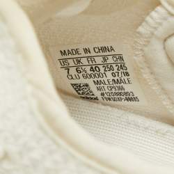 Pre Owned Yeezy x Adidas White Knit Fabric Boost 350 V2 Sneakers Size 40