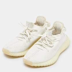 Yeezy x Adidas White Knit Fabric Boost 350 V2 Triple White Sneakers Size 38 2/3