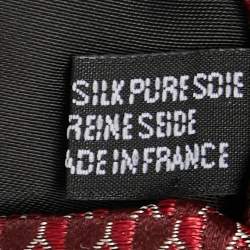 Pre Owned Yves Saint Laurent Red Jacquard Silk Classic Tie 