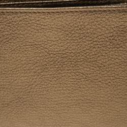 Pre Owned Yves Saint Laurent Gold Leather Bifold Wallet