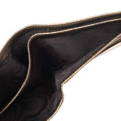 Pre Owned Yves Saint Laurent Gold Leather Bifold Wallet
