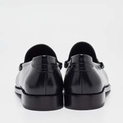 Yves Saint Laurent Black Leather Slip On Loafers Size 46