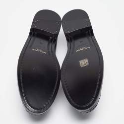 Yves Saint Laurent Black Leather Slip On Loafers Size 46