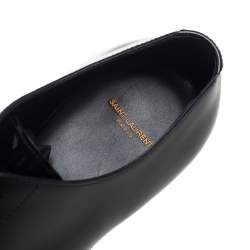 Pre Owned Saint Laurent Black Patent Leather Montaigne Lace Up Derby Size 43.5