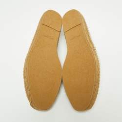 Saint Laurent  Beige Canvas Logo Embroidered Espadrilles Sneakers Size 44