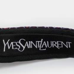 Pre Owned Yves Saint Laurent Purple Patterned Silk Bow Tie 