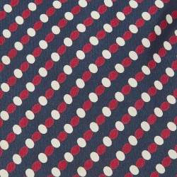 مملوكة مسبقًا Yves Saint Laurent Vintage Navy Blue Dotted Silk Traditional Tie