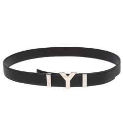 Saint Laurent Ysl Plaque Buckle Belt In Black, ModeSens