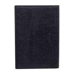 Pre Owned Yves Saint Laurent Black Leather Passport Holder