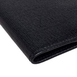 Pre Owned Yves Saint Laurent Black Leather Passport Holder