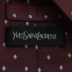 Yves Saint Laurent Burgundy Pattern Silk Jacquard Tie