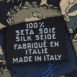 Pre Owned Yves Saint Laurent Black Rose Printed Silk Tie