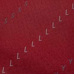 Pre Owned Yves Saint Laurent Vintage Burgundy Logo Silk Jacquard Tie