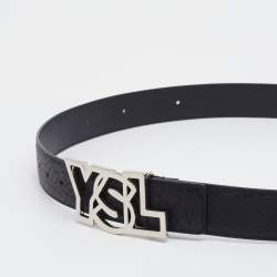 Saint Laurent Logo Plaque Belt - Black