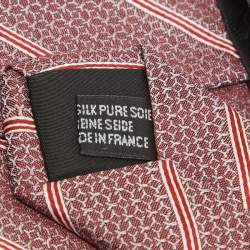 Yves Saint Laurent Red Striped Pattern Silk Tie