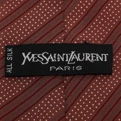 Yves Saint Laurent Vintage Pink Striped Silk Tie