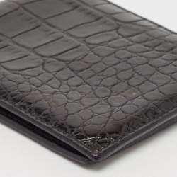 Yves Saint Laurent Black Crocodile Bifold Wallet