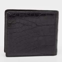 Yves Saint Laurent Black Crocodile Bifold Wallet