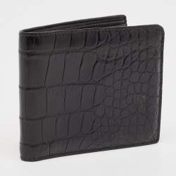 Yves Saint Laurent Black Crocodile Bifold Wallet