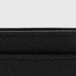 Pre Owned Yves Saint Laurent Black Textured Leather Card Holder