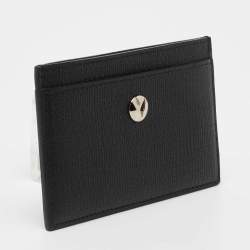 Pre Owned Yves Saint Laurent Black Textured Leather Card Holder