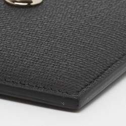 Pre Owned Yves Saint Laurent Black Textured Leather Card Holder