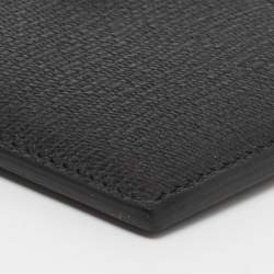 Pre Owned Yves Saint Laurent Black Textured Leather Card Holder