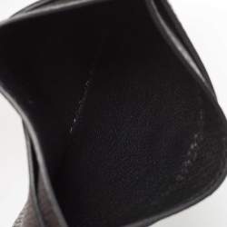 Pre Owned Yves Saint Laurent Black Textured Leather Card Holder