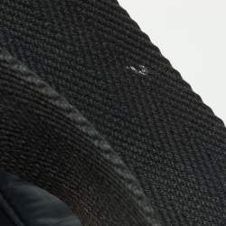 Pre Owned Yves Saint Laurent Navy Blue Satin and Knit Fabric Duffel Bag