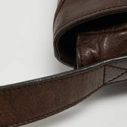 Pre Owned Yves Saint Laurent Dark Brown Leather Chyc Messenger Bag