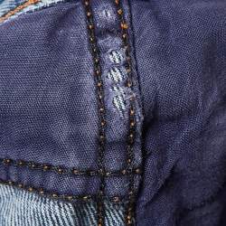 Pre Owned Yves Saint Laurent Vintage Blue Washed Denim Straight-Leg Jeans XL Waist 36"