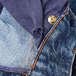 Pre Owned Yves Saint Laurent Vintage Blue Washed Denim Straight-Leg Jeans XL Waist 36"