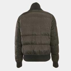 مملوكة مسبقًا جاكيت إيف سان لوران منفوش صناعي رمادي XXL