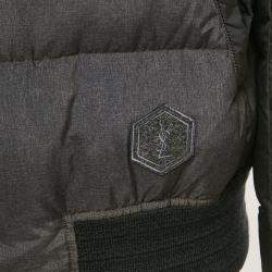 مملوكة مسبقًا جاكيت إيف سان لوران منفوش صناعي رمادي XXL