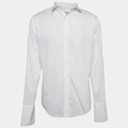 Pre Owned Yves Saint Laurent Vintage White Cotton Front Button Shirt L