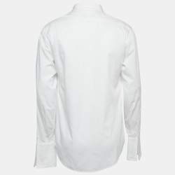 Pre Owned Yves Saint Laurent Vintage White Cotton Front Button Shirt L