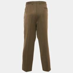 Yves Saint Laurent Vintage Khaki Green Wool Blend Trousers XL