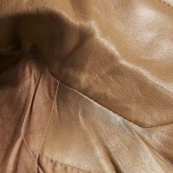 Yves Saint Laurent Vintage Brown Leather Button Front Jacket XXXL
