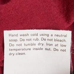 Pre Owned Yves Saint Laurent Vintage Red Printed Cotton Crew Neck T-Shirt S