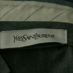 Yves Saint Laurent Grey Cotton Regular Fit Trousers M