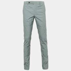 Yves Saint Laurent Grey Cotton Regular Fit Trousers M