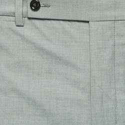 Yves Saint Laurent Grey Cotton Regular Fit Trousers M