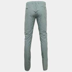 Yves Saint Laurent Grey Cotton Regular Fit Trousers M